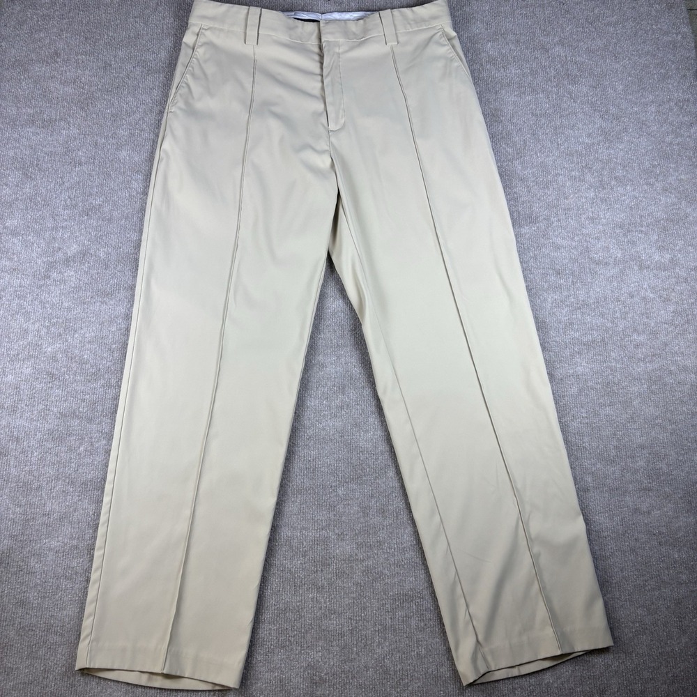 Nike Tiger Woods Golf Pants Men's 36x32 Beige Performance Stretch Flat Front